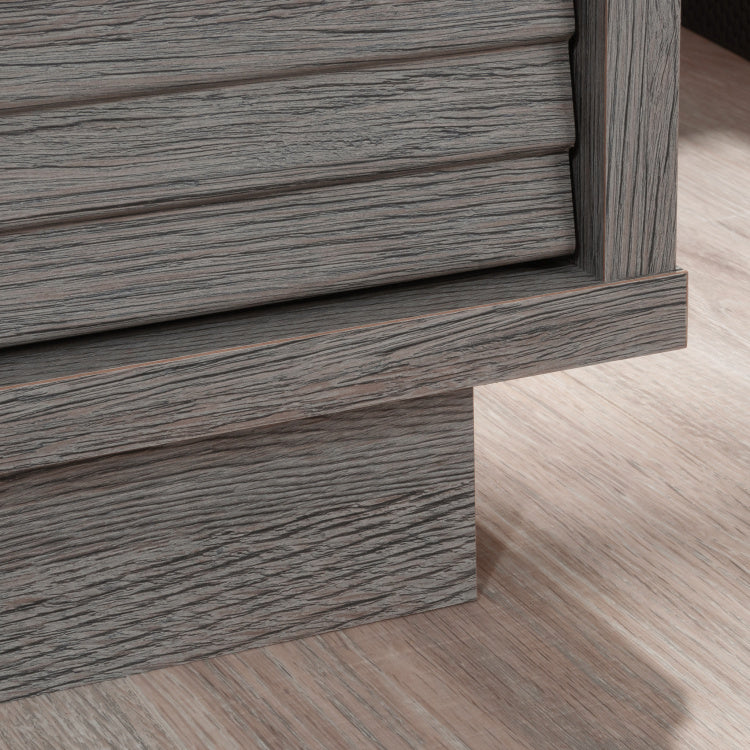 Modern Desk With 2 Spacious Drawers, Medium Gray Finish