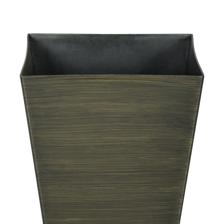 Outsunny 28" Tall Outdoor Planters, Set Of 3 Large Taper Planters With Drainage Holes And Plug, Faux Wood Plastic Flower Pots For Outdoor, Indoor, Garden, Patio, Dark Brown