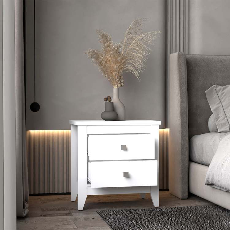 Windsor 2 Drawer Nightstand White
