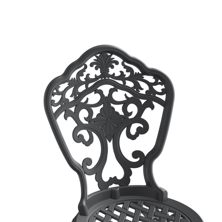 Cast Aluminum Patio Dining Chair 2Pcs With Black Frame