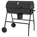 Outsunny Barrel Charcoal Bbq Grill With 420 Sq.In. Cooking Area, Outdoor Barbecue With Wheels, Ash Catcher And Built In Thermometer For Patio Picnic, Backyard Party, Black