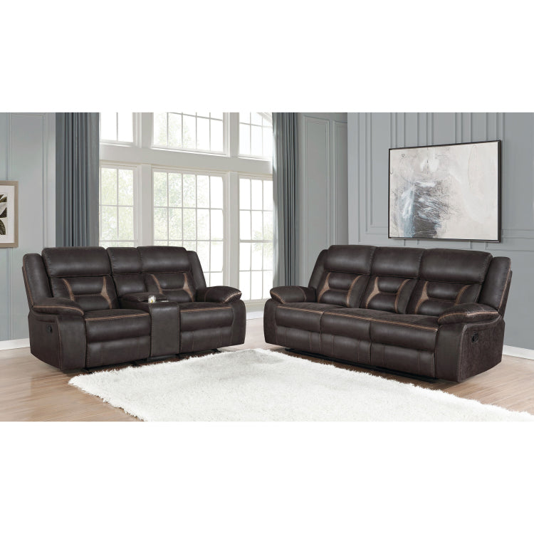 Brazelton Brown 2 Piece Pillow Top Arm Motion Living Room Set