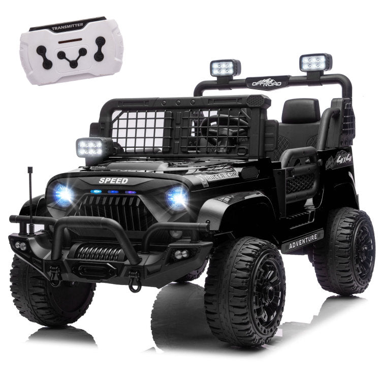 24V 100W*2 Two Seater Kids Ride On Car W Rc 3 Speed Adjustable,Led Headlights,4 Wheel Shock Absorption,Usb Mp3 Charging & Battery Indicator,Bluetooth & Music Electric Toy Car For Kids 3 8