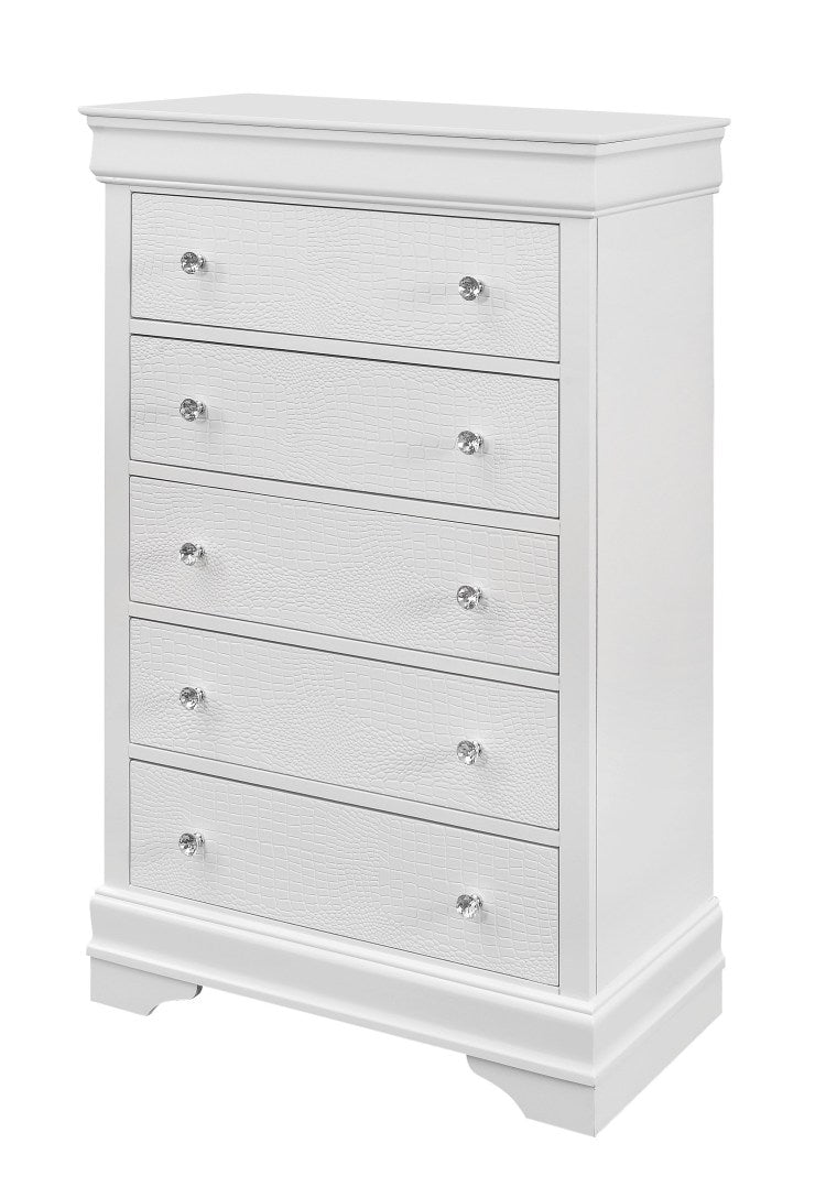 Shaker Crocodile Metallic White Chest