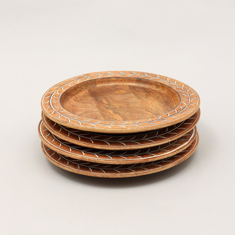 Handcrafted 13" Wood Charger Plate Wooden Dinning Placemat Artisan Wood Tableware