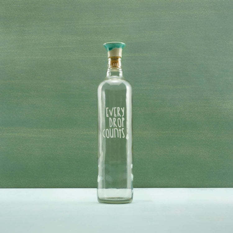 Drop Glass Water Bottle With Ceramic Stopper 750 Ml