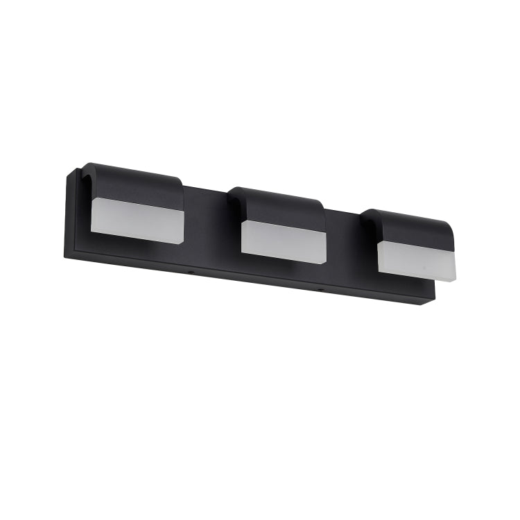 Led Contemporary Vanity Lights Fixture Bathroom Wall Light Over Mirror Matt Black 3 Lights Dimmable