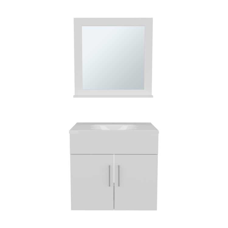 Blake Bathroom Mirror Cabinet With Two Interior Shelves, Wall Mounted Storage White