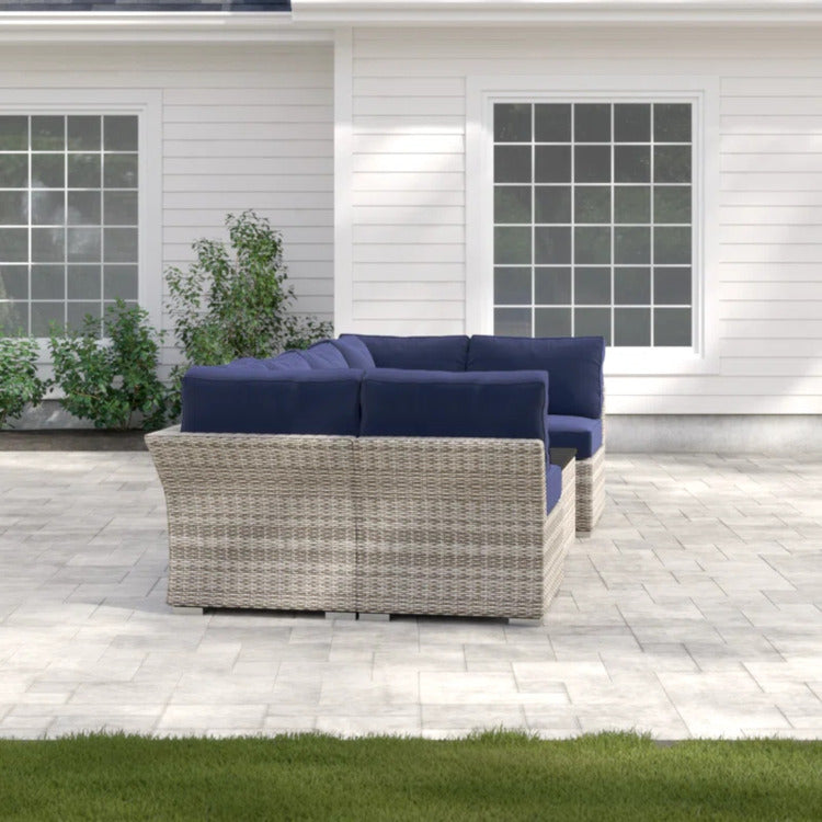 Ready To Use 4 Person Wicker Seating Group With Premium Fabric