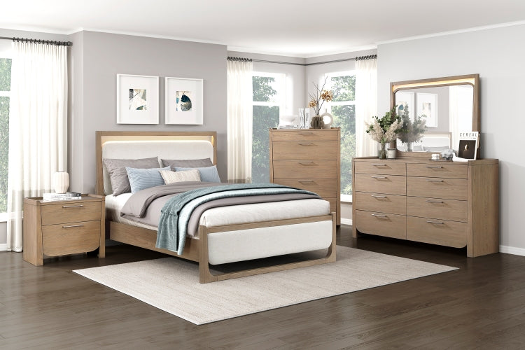 1Pc Modern Light Brown Finish Nightstand With Storage Drawers Wooden Bedroom Furniture Stunning Design