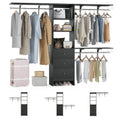 Closet Organizer High Capacity Wardrobe Rack With 3 Drawers, Shelves & Expandable Hanger Rods, Fits 6 9 Ft Spaces, Durable & Stylish 96" L X 16" W X 75" H, Supports Up To 1000 Lbs