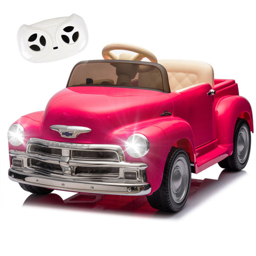 12V Kids Ride On Truck Car W Parents Control, Licensed Chevrolet 3100 Pickup,Electric Car For Kid,Vintage Modeling,3 Speeds,Led Lights,Bluetooth,Usb,High Power Up To 4.35 Km H,Age 3