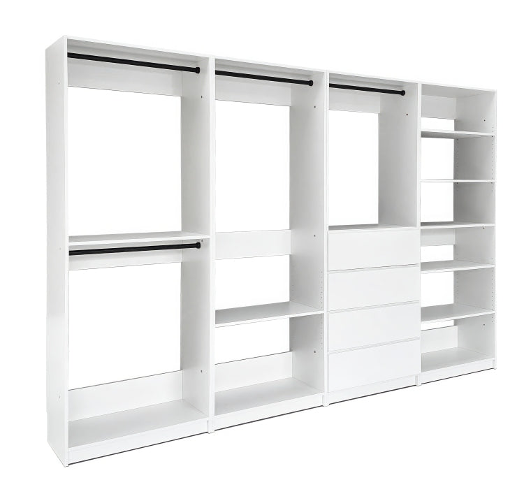 Prosper White Freestanding Walk In Wood Closet System