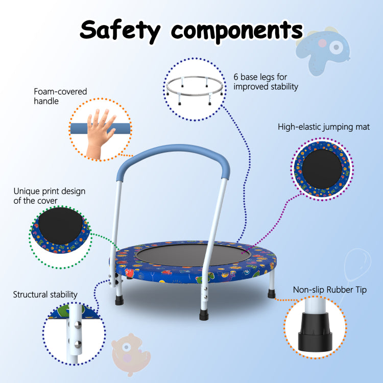 36Inch Mini Trampoline For Kids Ages 1 6 Indoor Outdoor Trampoline With Handle Fun For Kids
