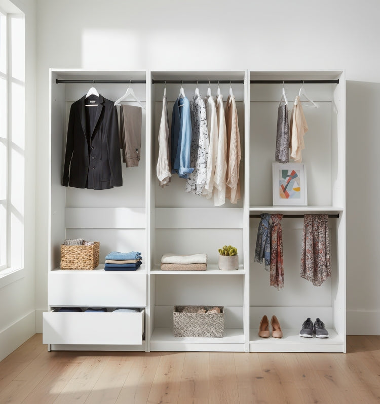 Prosper White Freestanding Walk In Wood Closet System