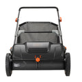 Push Lawn Sweeper, 21 Inch Leaf & Grass Collector, Strong Rubber Wheels & Heavy Duty Thickened Steel Durable To Use With Large Capacity 3.5 Cu. Ft. Mesh Collection Hopper Bag, 2 Spinning Brushes