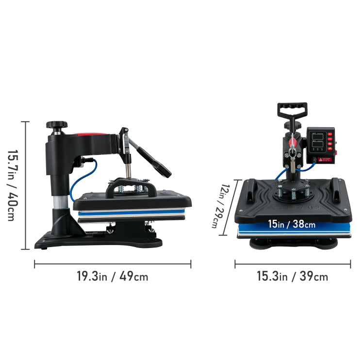 Heat Press, 5 In 1 Heat Press Machine Machine 12X15, Clamshell Sublimation Transfer Printer Fast Heat Up, Digital Precise Temperature Control, Vinyl Heat Press For T Shirt Plate Mug Cup, 900W