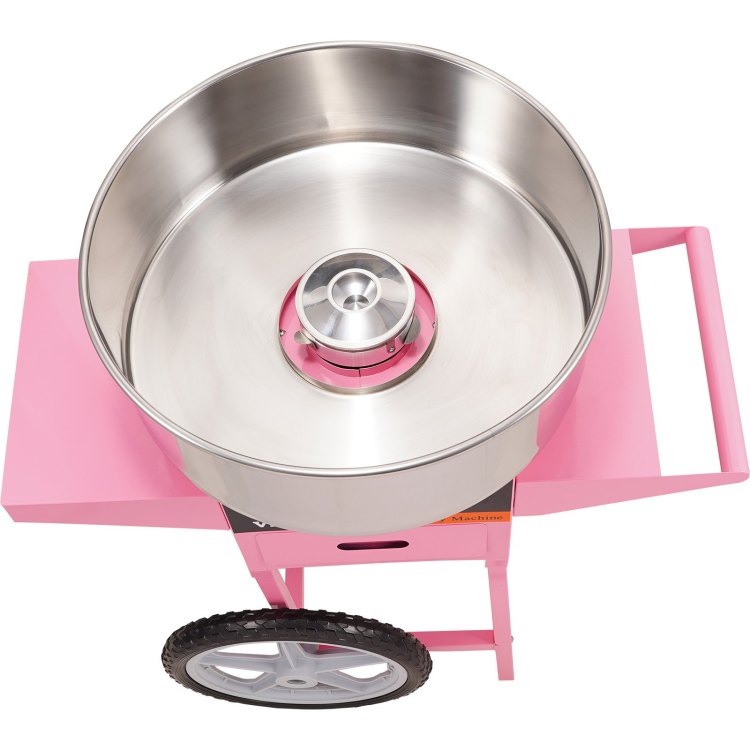 Electric Cotton Candy Machine With Cart, 1000W Commercial Floss Maker With Stainless Steel Bowl, Sugar Scoop And Drawer, Perfect For Home, Kids Birthday, Family Party, Pink