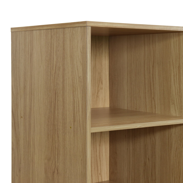 Doorless Wooden Storage Wardrobe For Dedroom With Shelves And 3 Drawers,Nature