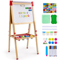3 In 1 Kids Art Easel Double Sided Wooden Magnetic Whiteboard Chalkboard