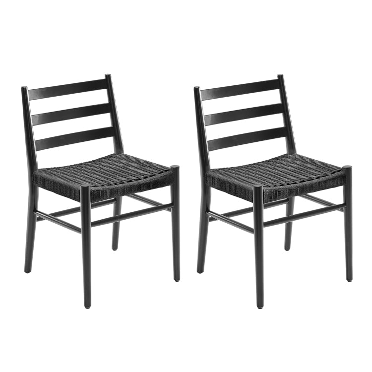 Wood Rattan Dining Room Chairs Set Of Two With Comfortable Woven Seat,Fully Assembled