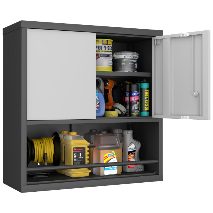 Metal Adjustable 2 Doors Metal Storage Cabinet Kitchen Pantry Cabinet With Adjustable Shelves Tall Steel Cabinet Locker For Kitchen, Living Room, Dining Room And Office