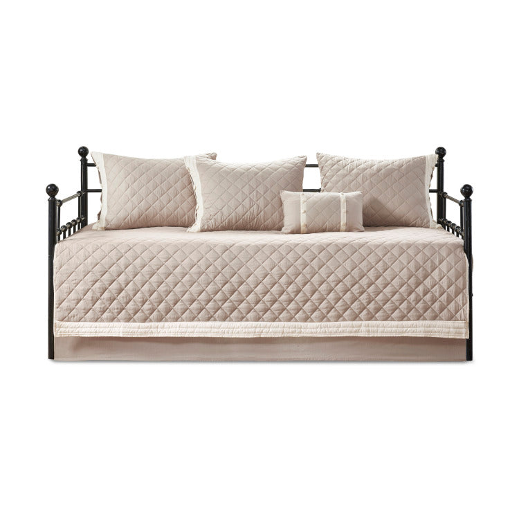 6 Piece Cotton Daybed Cover Set Khaki Daybed
