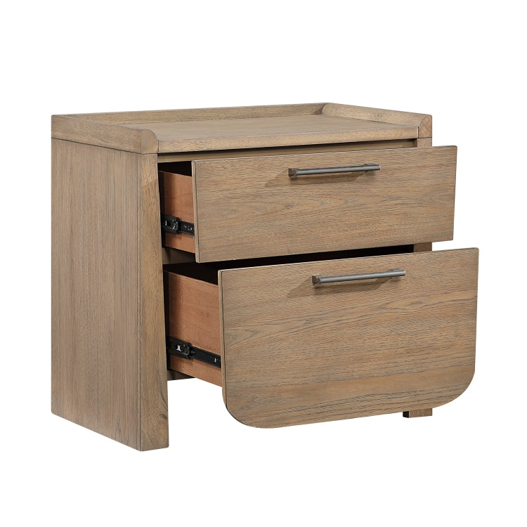 1Pc Modern Light Brown Finish Nightstand With Storage Drawers Wooden Bedroom Furniture Stunning Design