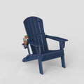 Hdpe Folding Adirondack Chair Wood Texture, Patio Adirondack Chair Weather Resistant, Plastic Fire Pit Chair With Cup Holder, Lawn Chair For Outdoor Porch Garden Backyard Deck