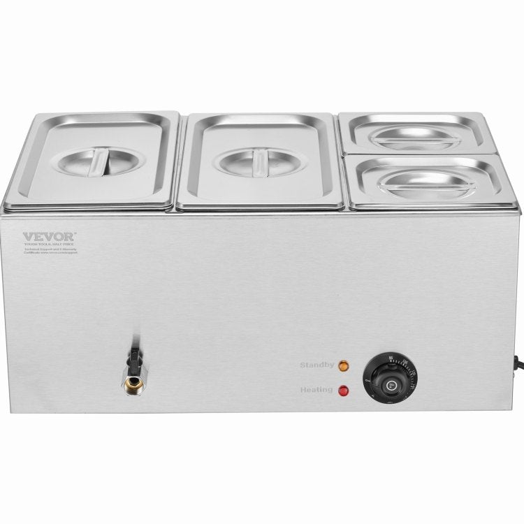Commercial Electric Food Warmer 4 Pan Countertop Buffet 16.4Qt Bain Marie