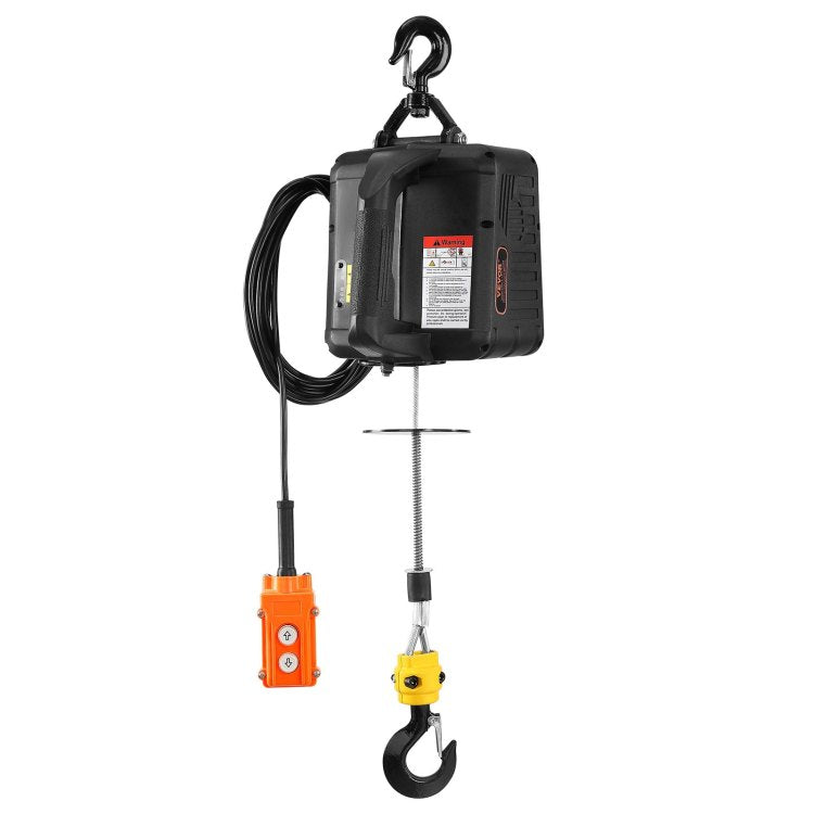 3 In 1 Electric Hoist Winch, 1100Lbs 1500W Portable Power Winch Crane, 110V 120V 22.9 Ft Lifting Height, 13 Ft Min With Manual, Wired And Wireless Remote Control, Overload Protection