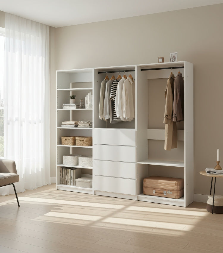 Prosper White Freestanding Walk In Wood Closet System