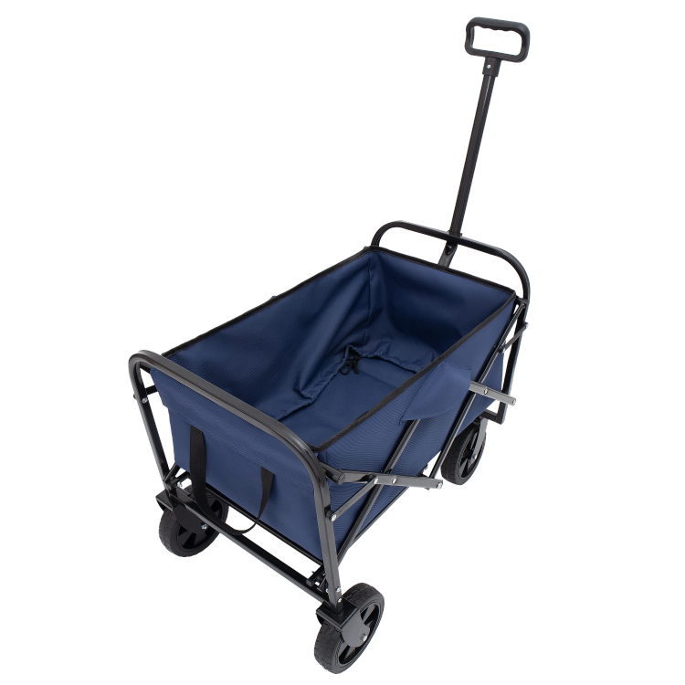 Minimeetall Multi Use Bag,Collapsible Foldable Wagon Cart Beach Wagon Heavy Duty Utility Cart Utility Wagon Grocery Cart For For Camping 3Pcs Plastic Liner Bag Cover , Dark Blue