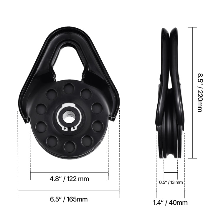 14.5 Ton Heavy Duty Recovery Snatch Block Pulley Snatch 32,000 Lbs Capacity