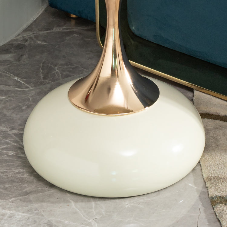 Small Round Side Table For Small Space ,Cocktail Table,Living Room Small Coffee Table, White End Table