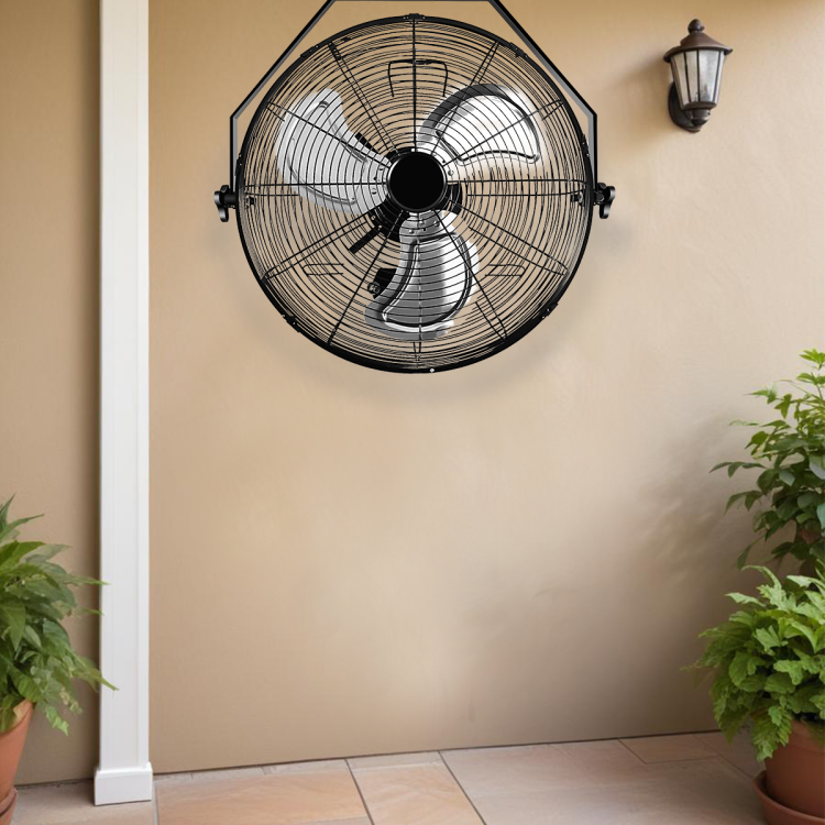 18 In. Black Industrial Wall Mount Fan 3 Speed Indoor Outdoorcommercial Ventilation Metal High Velocity Fan