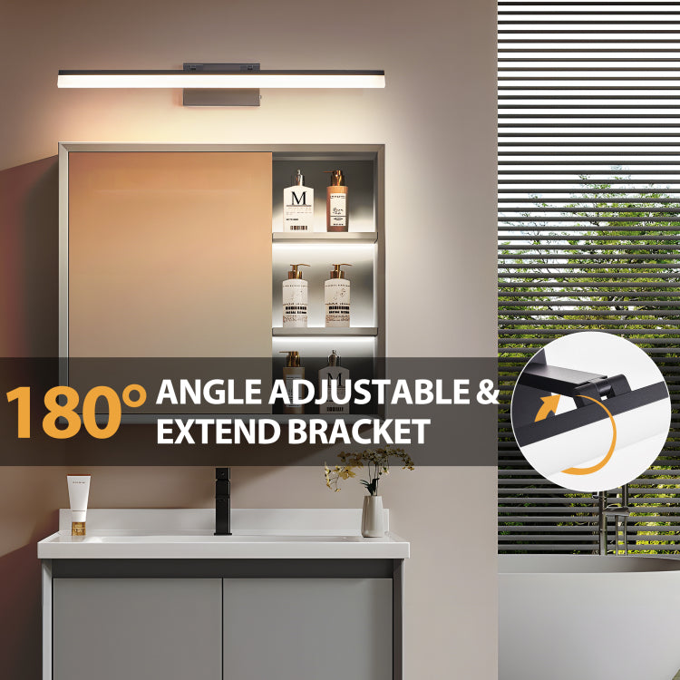 32 Inch Modern Led Bathroom Vanity Light Sleek Black Metal Wall Light For Mirror, Dressing Room Or Sink Area