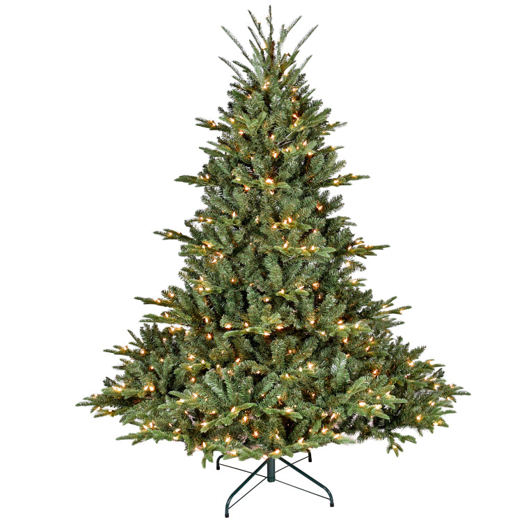 4Ft Full Shape Christmas Tree With 150 Ul Lights Pe Pvc Mixed Branches, 673 Tips, Wide Base For Spacious Areas, Hinged Structure, Stable Metal Stand