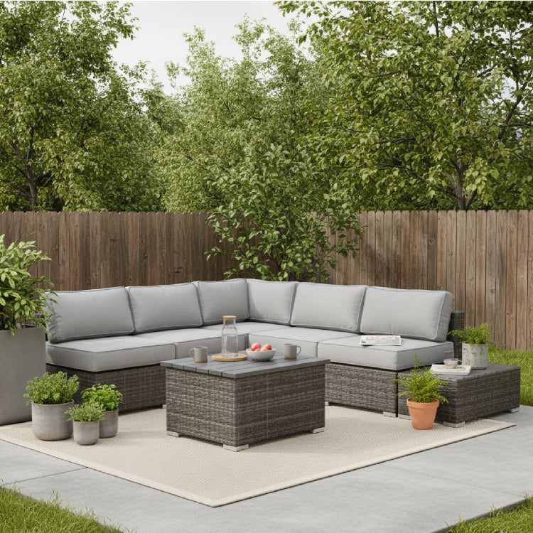 Fully Assembled 4 Person Wicker Patio Set With Cushions