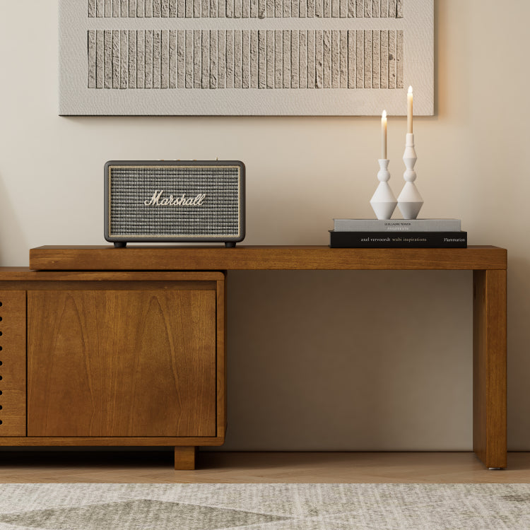 63" Mid Century Modern Extendable Tv Stand For Tvs Up To 75", Media Console Tv Cabinet For Living Room, Farmhouse Entertainment Cabinet With Storage & Adjustable Panel