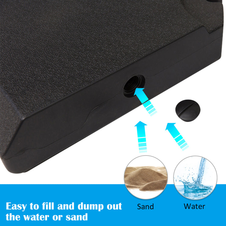Outsunny 4 Piece Heavy Duty Cantilever Offset Umbrella Stand Base Weight, 264 Lb. Capacity, Easy To Fill With Water Or Sand