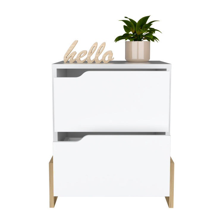 Luss Nightstand, Bedside Table With 2 Drawers