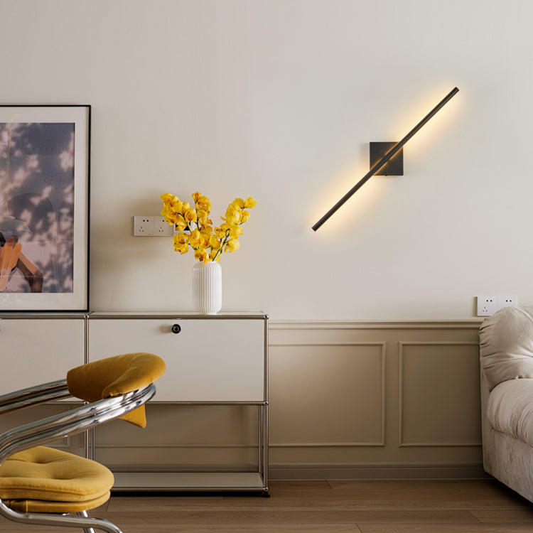 28" 2 Pack Modern Led Wall Sconce, Minimalist Indoor Wall Light Fixtures, Black Matte Finish For Living Room, Bedroom, Hallway, Hotel, And Home Decor