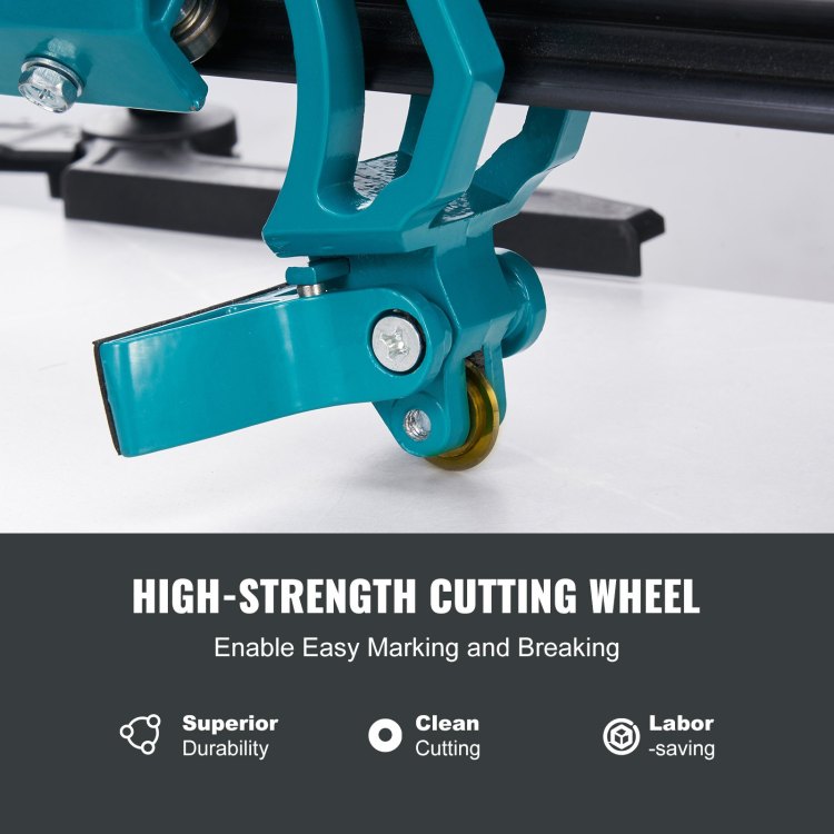 Manual Tile Cutter, 48 Inch, Porcelain Ceramic Tile Cutter With Tungsten Carbide Cutting Wheel, Infrared Positioning, Anti Skid Feet, Durable Rails For Professional Installers Or Beginners
