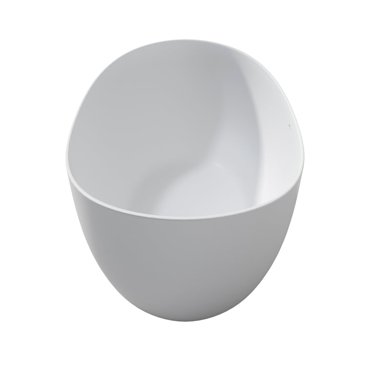 65 Inch Solid Surface Soaking Bathtub Deep Soak Freestanding Tub