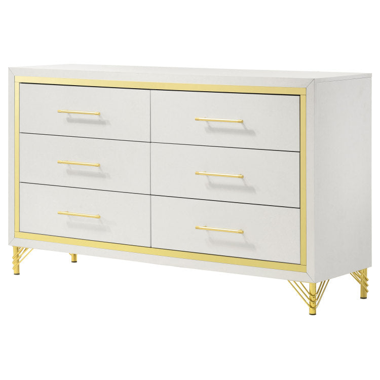 Chesney White 6 Drawer Bedroom Dresser