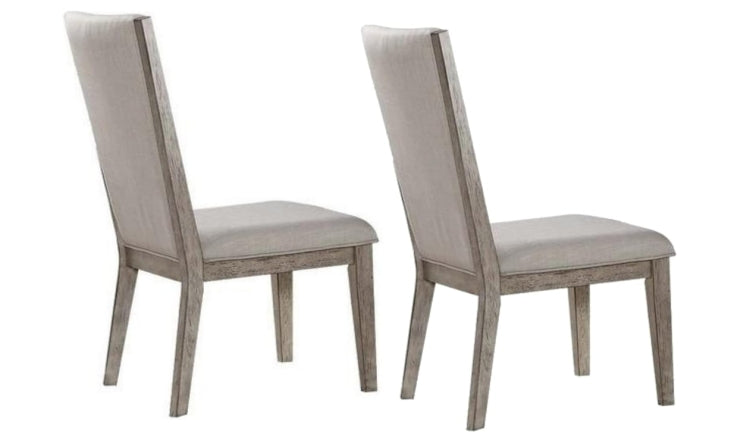 Rocky Fabric & Gray Oak Finish Side Chair Set Of 2