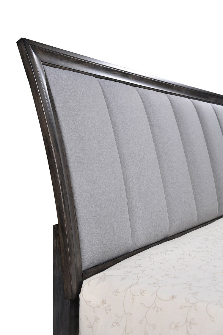 1Pc Queen Storage Platform Bed Upholstered Ultra Plush Headboard Two Footboard Storage Drawers Solid Wood