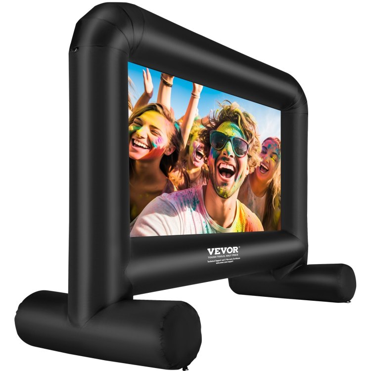 Inflatable Movie Screen, 14 Ft 168Inch Inflatable Projector Screen, Front Rear Projection, Oxford Fabric Blow Up Screen For Outdoor Parties Backyard Movie Night