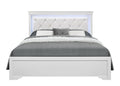 Shaker White Queen Bed With Led